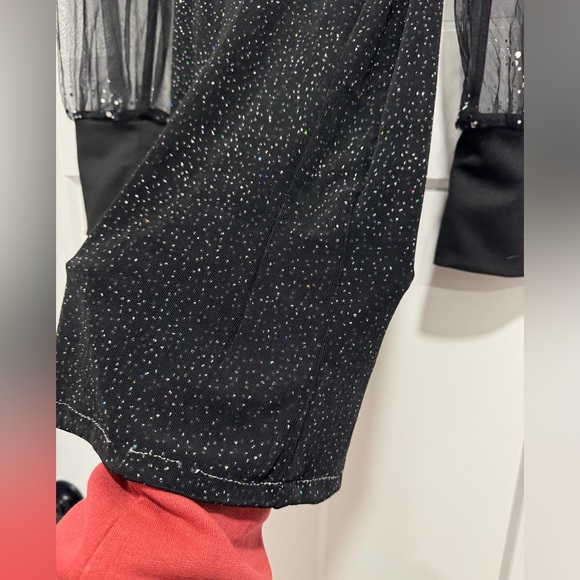 Leo Narducci black shimmer mini mesh long sleeve dress - Picture 7 of 11